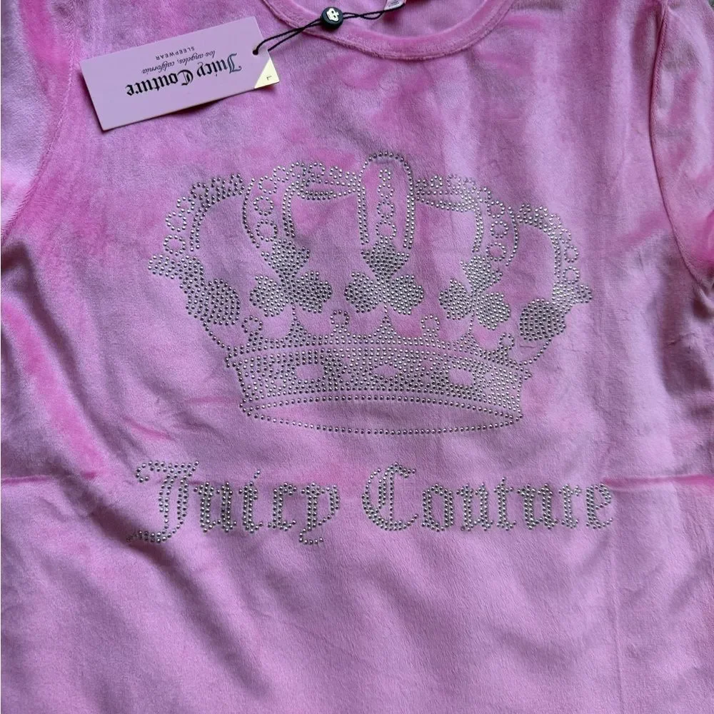 Juicy Couture Pink Bling Juicy Crown Velour Pajama Set